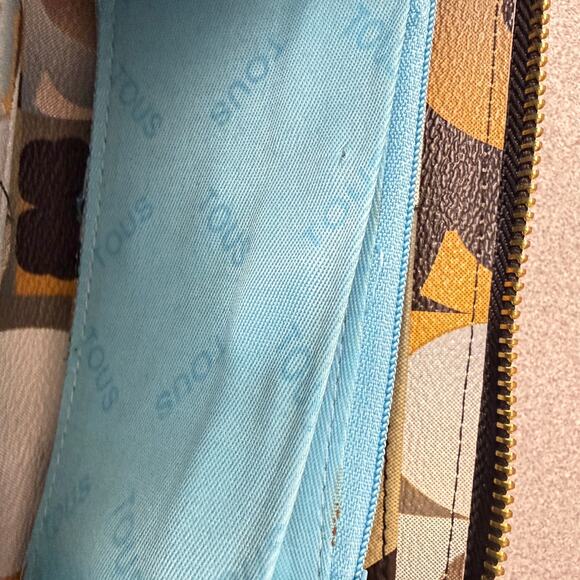 Tous Leather Wallet Multicolor Logo Bear Zip Around Cards Colorful Classic * - Picture 13 of 14